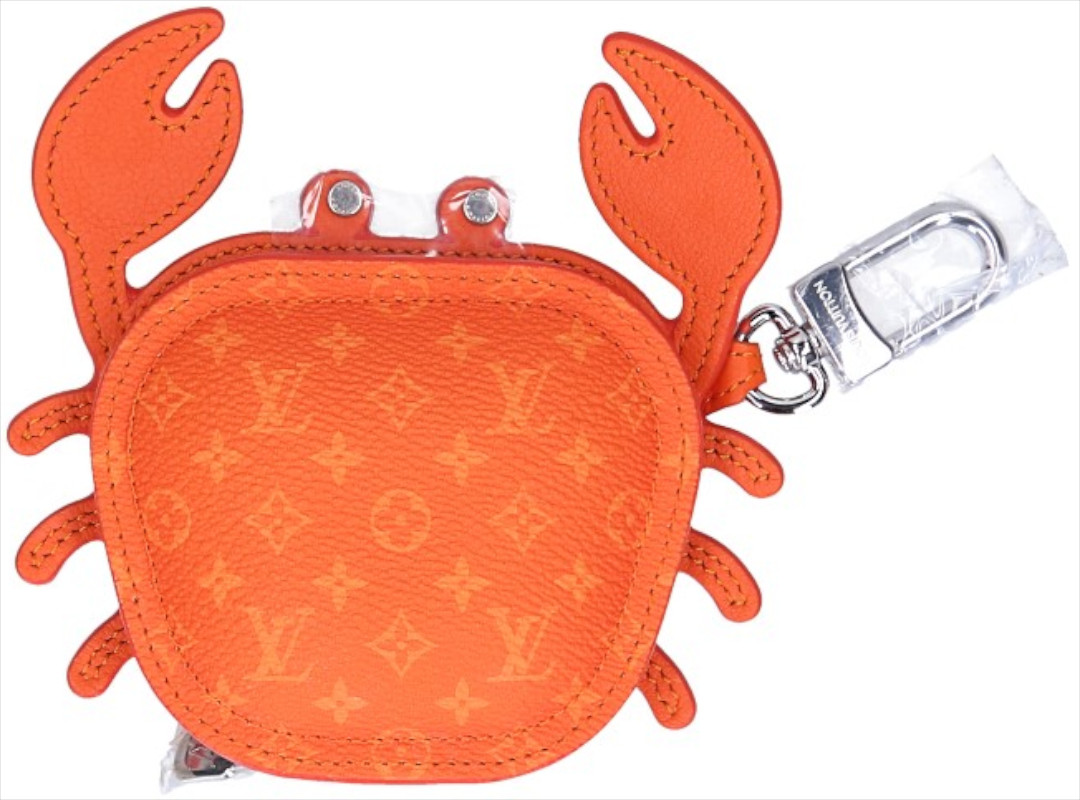 LOUIS VUITTON CRAB TASCHENSCHMUCK - ETUI - ANHÄNGER - CHARM AUS MONOGRAM CANVAS IN ORANGE (M01929)