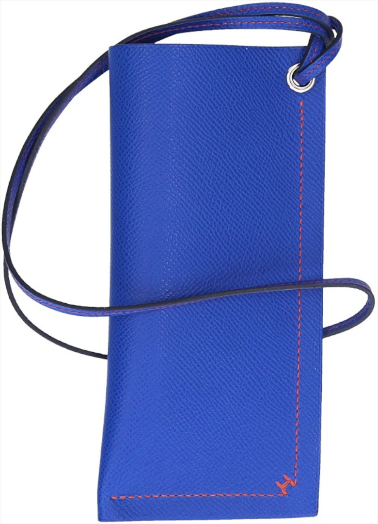 HERMÈS H SELLIER ETUI FÜR LESE-ODER SONNENBRILLEN AUS EPSOM KALBSLEDER IN BLAU