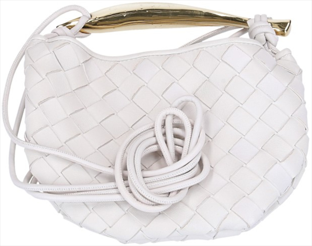 BOTTEGA VENETA MINI SARDINE HANDTASCHE AUS LAMM-LEDER IN CHALK