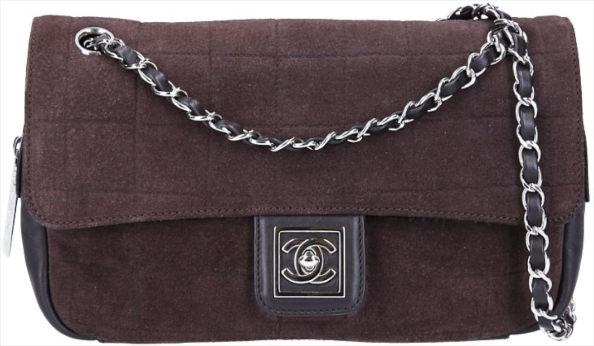 CHANEL TIMELESS SINGLE FLAP HANDTASCHE (MEDIUM) AUS SUEDE LEDER MIT SHW