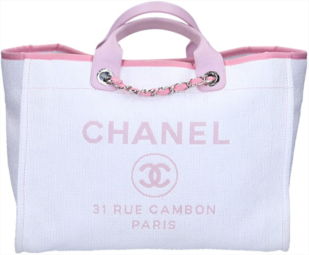 CHANEL DEAUVILLE (LARGE) SHOPPER HANDTASCHE AUS TEXTIL MIT SHW (A66941)