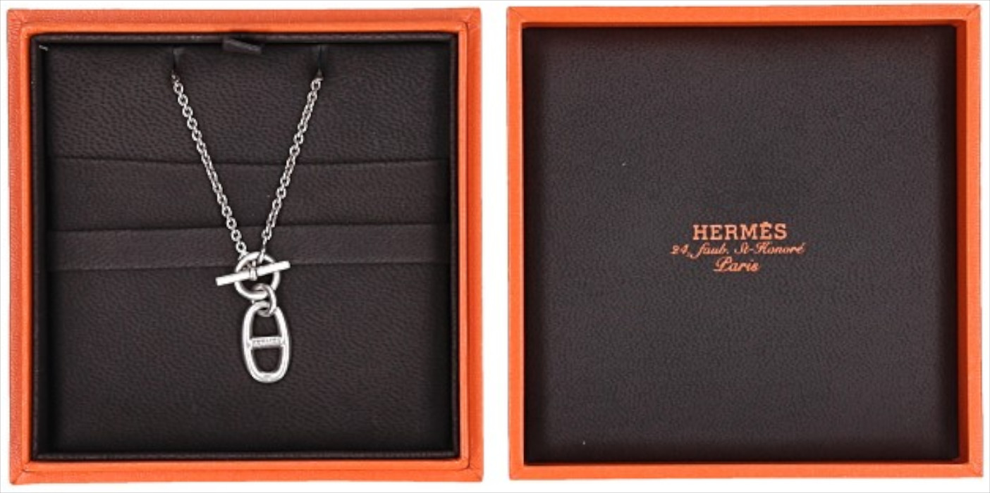 HERMÈS HALSKETTE MIT ANHÄNGER CHAÎNE D'ANCRE AUS 925er SILBER