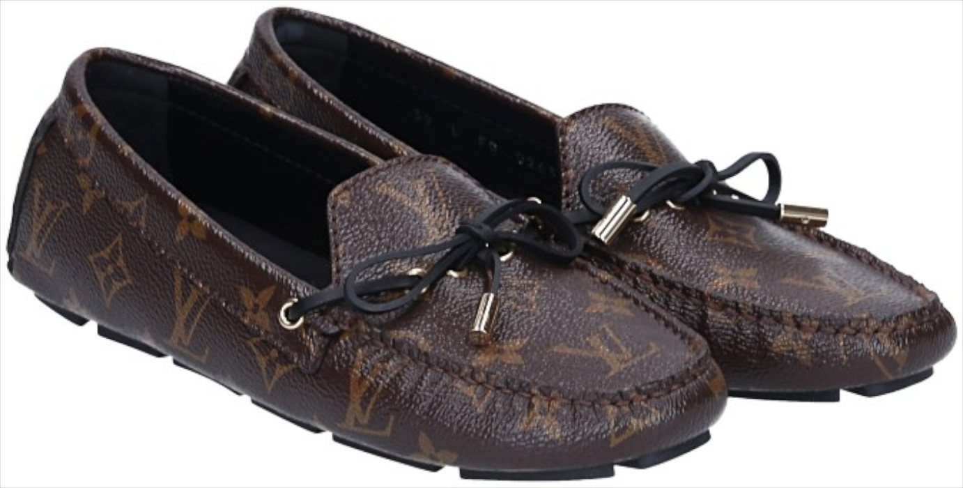 LOUIS VUITTON FLAT LOAFER SCHUHE 'GLORIA' AUS MONOGRAM CANVAS GR. 39